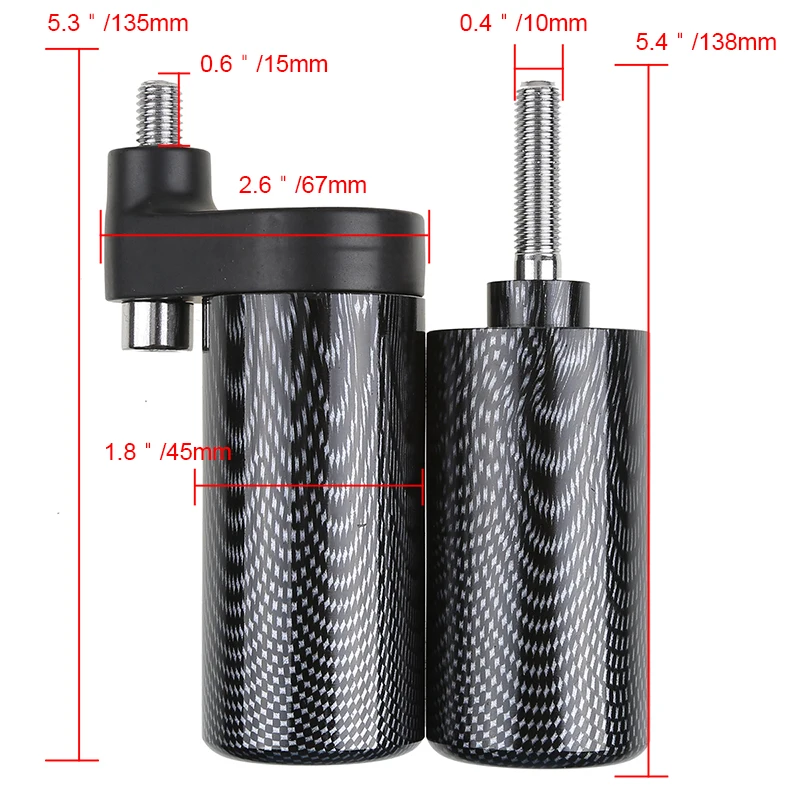 

Delrin Black/Carbon Fiber Motorcycle Frame Sliders Anti Crash Engine Protector Falling Protectors For Yamaha YZF R6 2008-2015