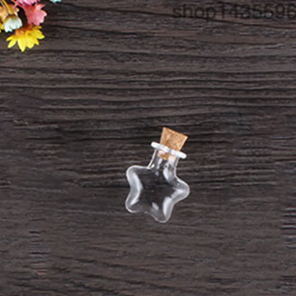 10 штук миниатюрных стеклянных бутылочек на ключе-цепочке с крышкой-пробкой для желаний, прозрачные. Искусство в виде подарка.