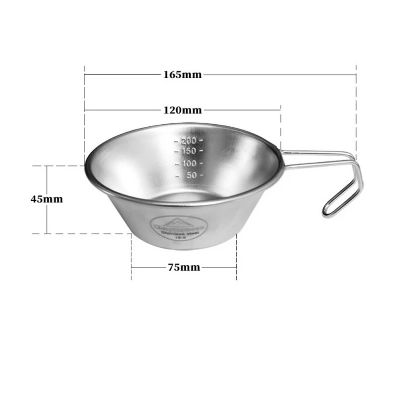 Портативная кухонная утварь из нержавеющей стали 304 чаша для пикника чашка
