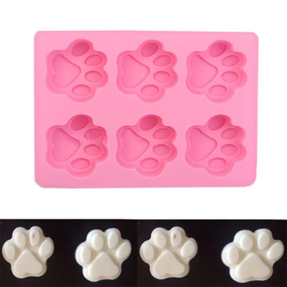 

6 Cavity Cat Paw Mold Silicone Fondant Cake Mould For Jelly Candy Chocolate Soap Handmade Baking Mold Cake Decorating Tools