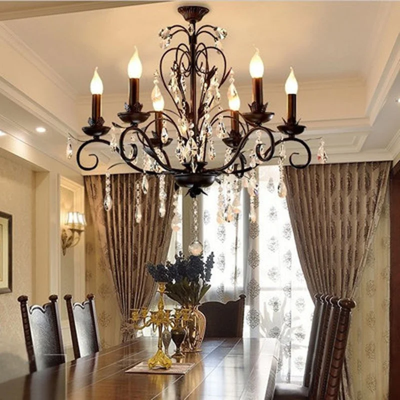 Винтажная люстра с подсветкой из кованого железа свадебное украшение черные