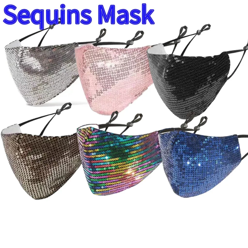 

Маска с блестками для женщин, модная маска для лица, блестящие яркие блестящие маски для лица с блестками, Пылезащитная маска, украшение для ...