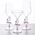 Бокал для вина в форме фламинго, декоративный, стакан с фламинго, 1 шт.