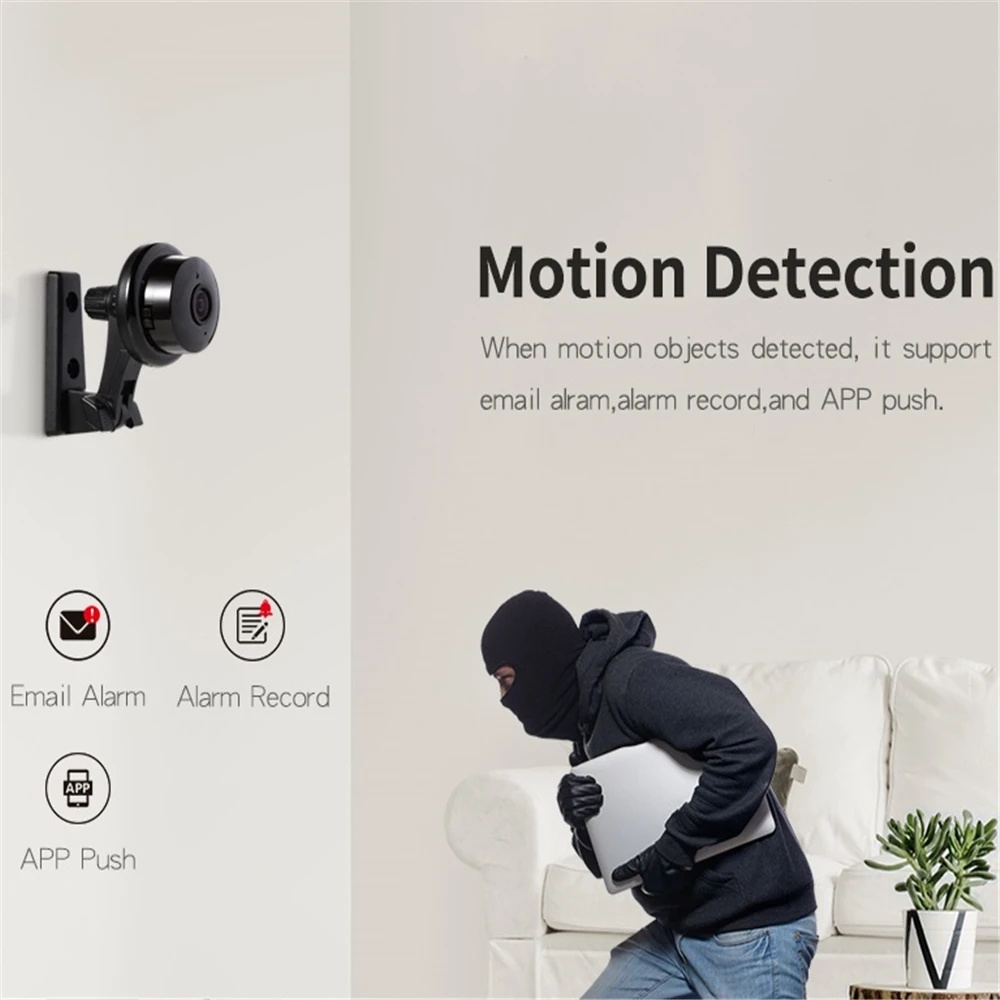 ESCAM Q6 1.0MP 720P Кнопка мини беспроводная камера Wi-Fi Двусторонняя голосовая