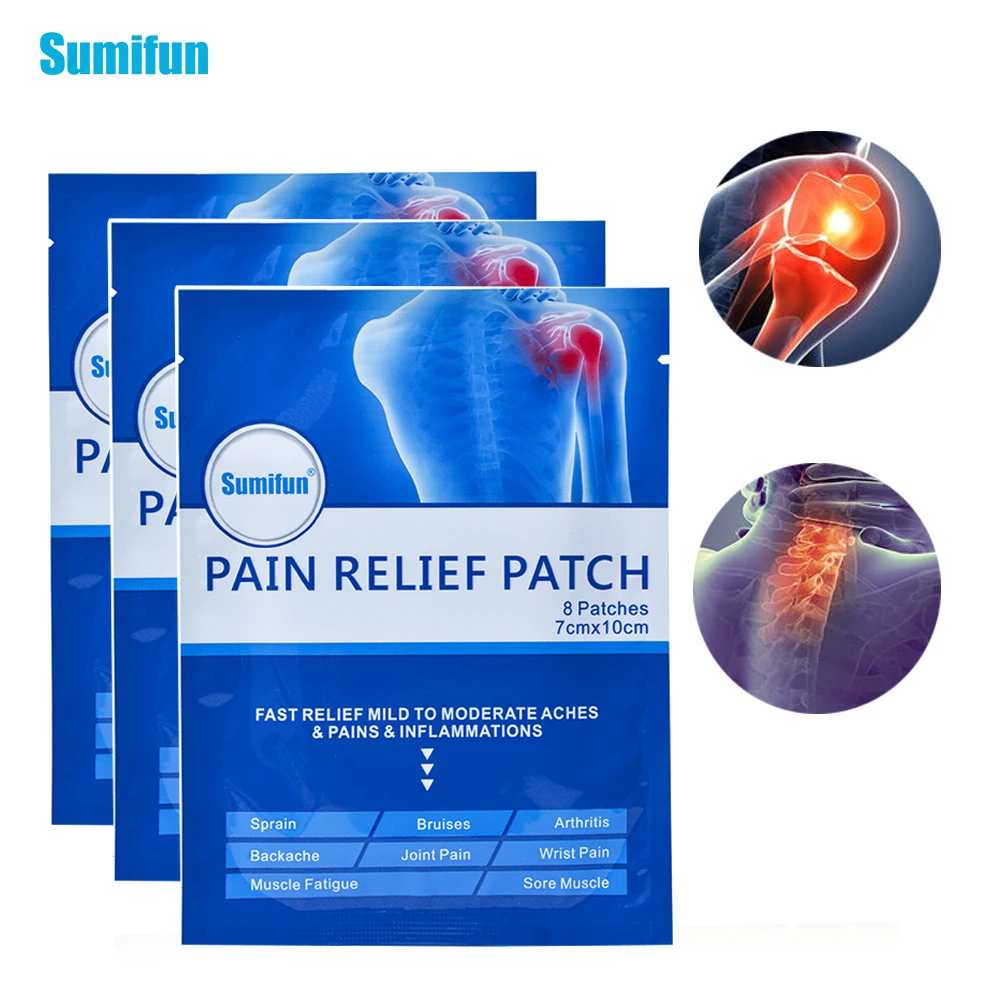 

8pcs Pain Relief Patch Muscle Joint Wrist Ache Analgesic Sticker Bruises Stress Relaxation Herbal Medical Plaster K02301
