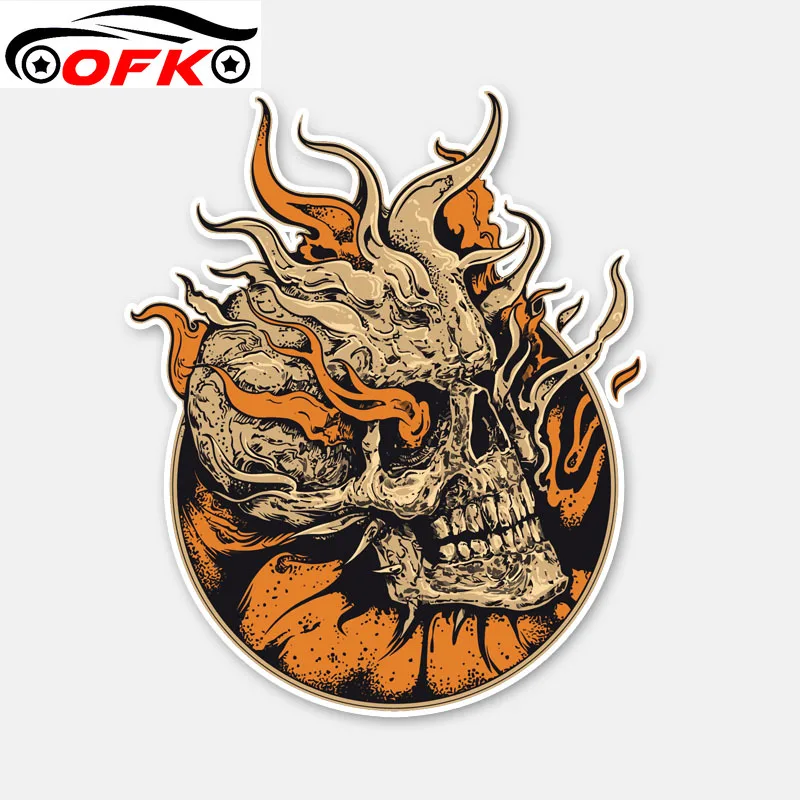 

Car Accessories Flame Skull Head Sticker Window PVC 14CM*11.5CM