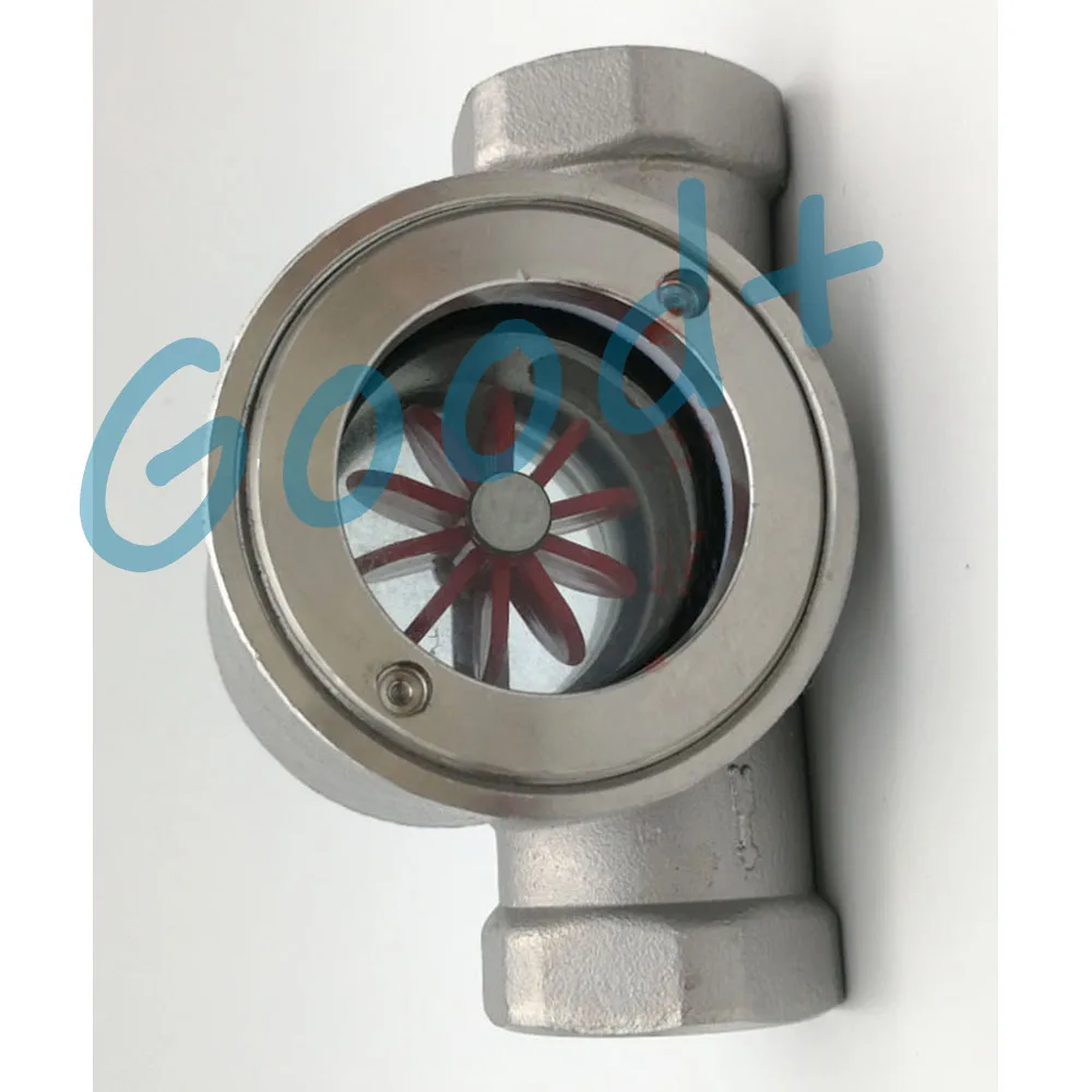 

3/8",1/2",3/4",1" Female BSP Thread Stainless Steel SS304 Sight Water Flow Indicator with Plastic Impeller