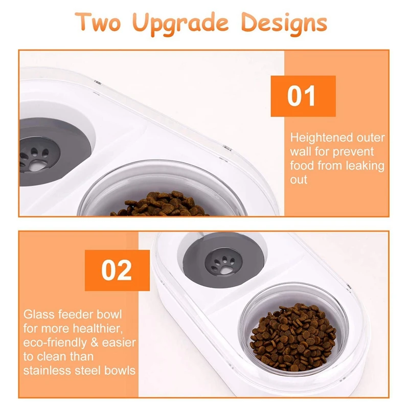 

e els pet Pets Water and Food Bowl Set for Cat & Dog,Small Double Bowl Feeder with Automatic Water Dispenser,Self Cat Feeder Bow
