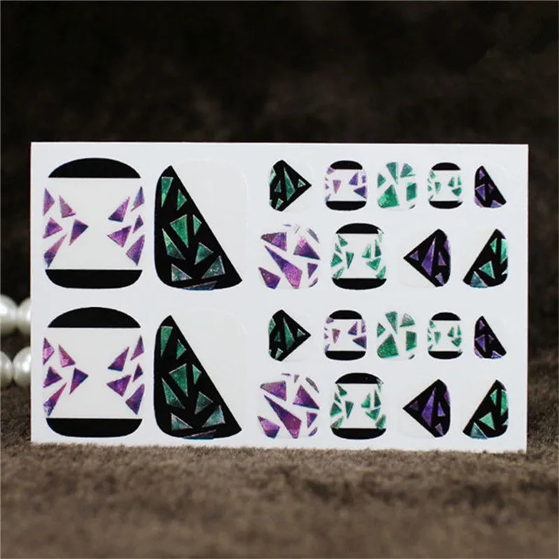 22 кончика лазерного сломанного алмаза стиль ногтей художественная наклейка