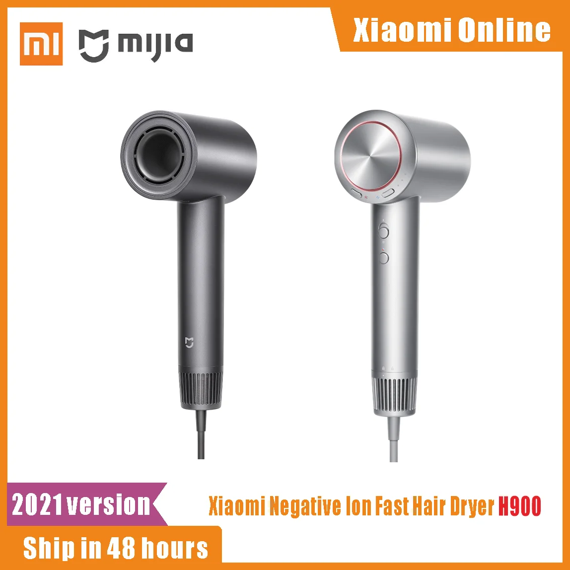 Фен Xiaomi H900 с отрицательными ионами 2021 Вт для профессиональной быстрой сушки
