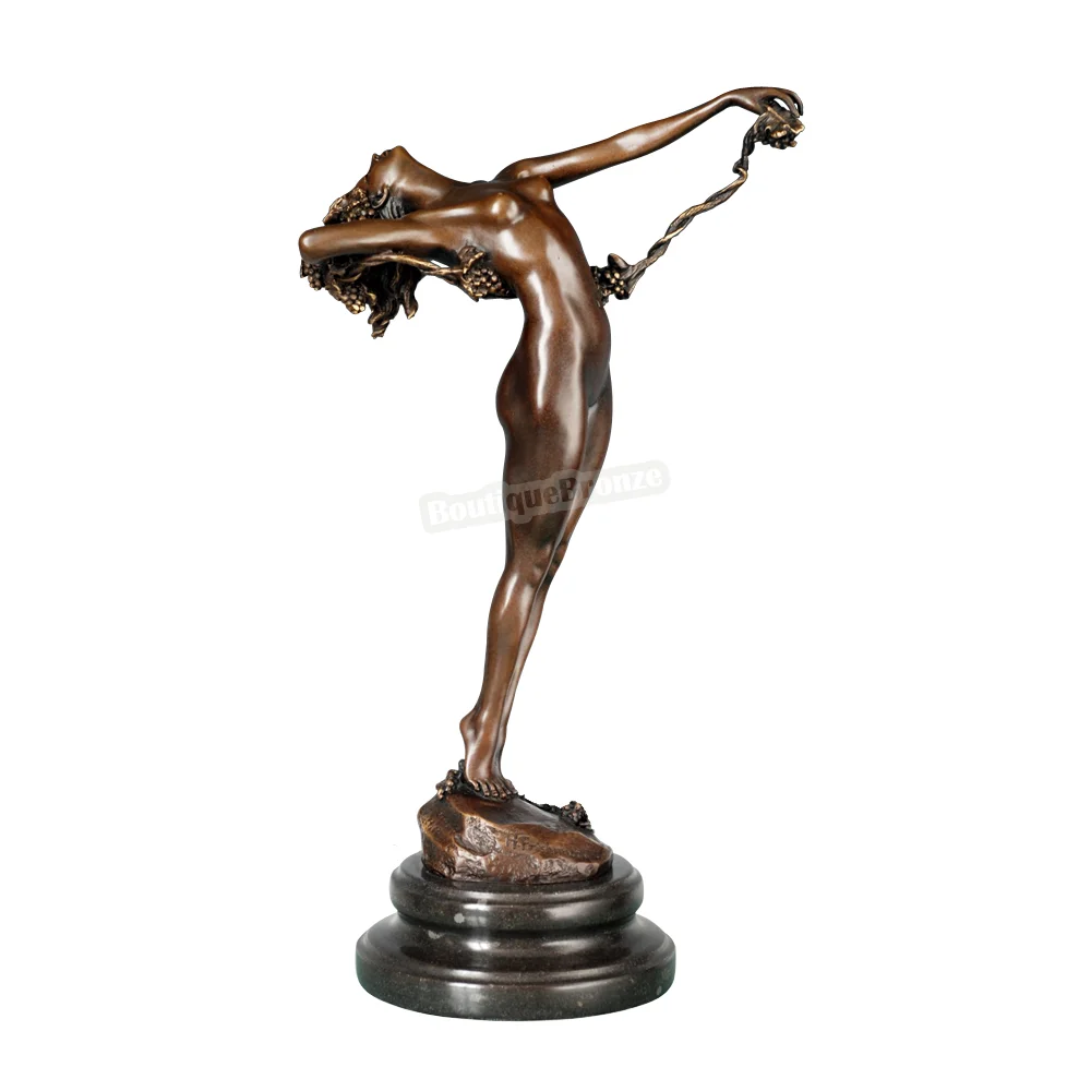 

Nude Grape Woman Statue Sculpture Bronze Sexy Naked Female Modern Erotic Figurine Art Classy Decoration