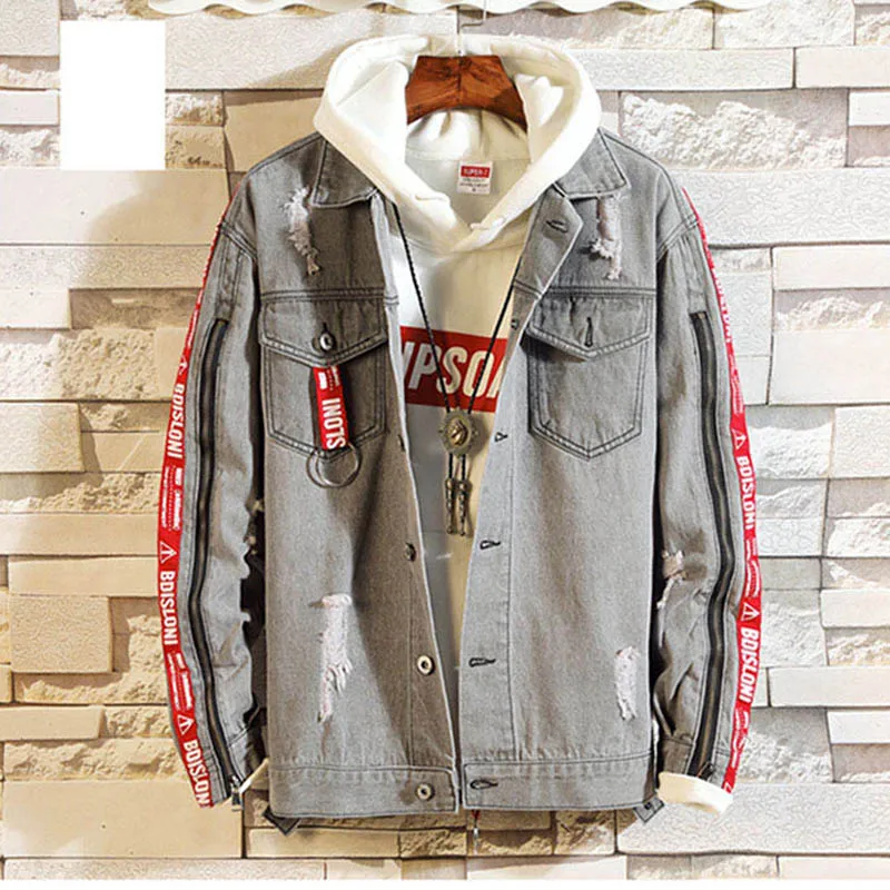 Джинсовая куртка 2021 Мужская Новая корейская модная осенняя Красивая джинсовая