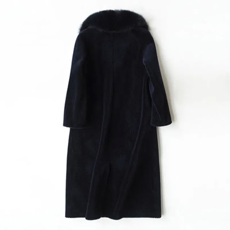 Женские толстые теплые черные пальто из искусственной шерсти высокого качества