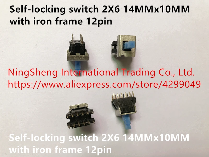 Оригинальный новый 100% 12 контактный самоблокирующийся переключатель 2x6 14 мм x 10 с