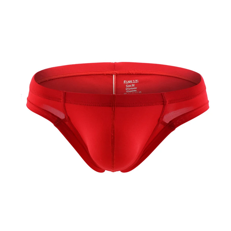 5PCS Sexy Men's Underwear Nylon Briefs One-piece Ice Silk Men's Briefs Low Waist Sexy Shorts Men Elastic Underpants Male Pantes