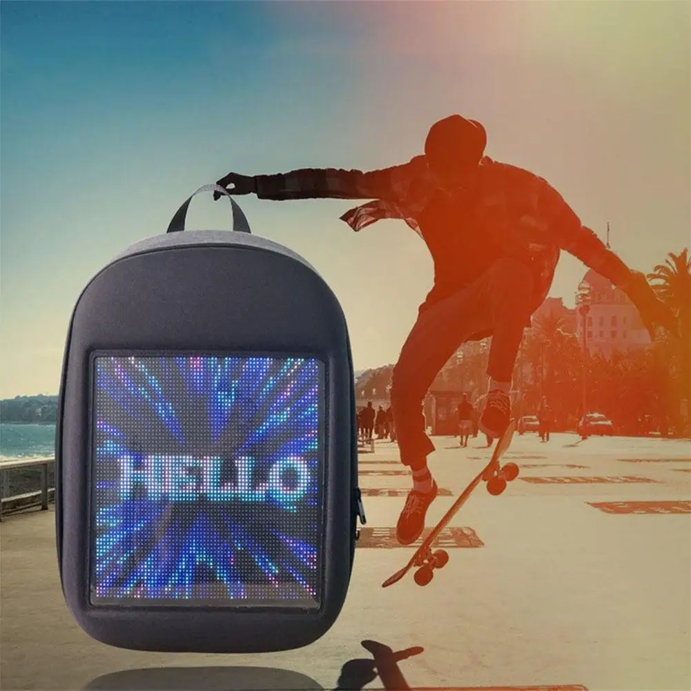 Smart Led Backpack Screen Wifi Advertising with Display Wireless Dynamic Shoulder Bag Gift | Лампы и освещение
