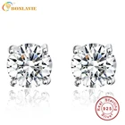 BONLAVIE, 1 пара, 6,4 карат, 925 пробы, серебряные серьги-гвоздики с кубическим цирконием, серьги-гвоздики, ювелирные украшения для женщин и девочек