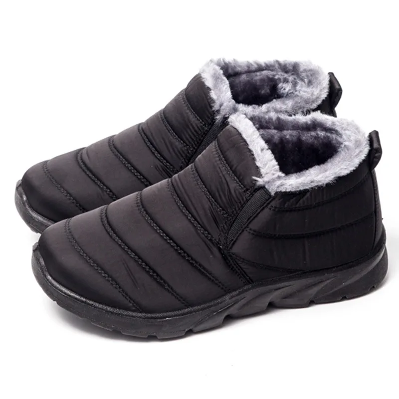 

Winter Casual Cotton High Thick Heel Vulcanized Shoes Girl Waterproof Warm Non Slip Slip on Fluffy Plush Snow Hiking Shoes Women