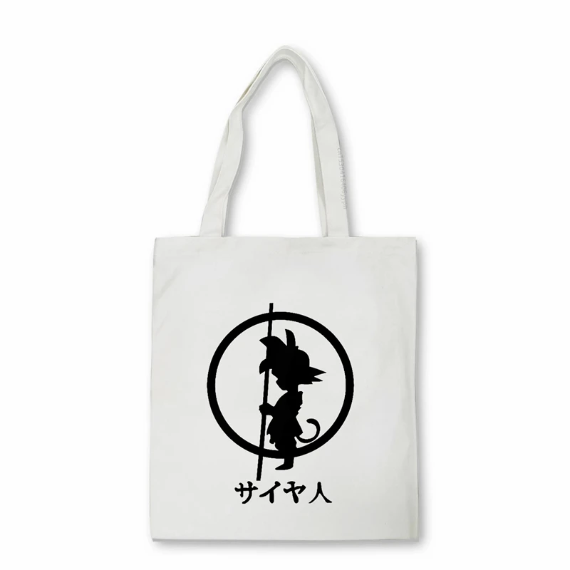 

Японская аниме женская сумка для покупок, Новая повседневная винтажная забавная Холщовая Сумка Goku в стиле Харадзюку, сумки через плечо