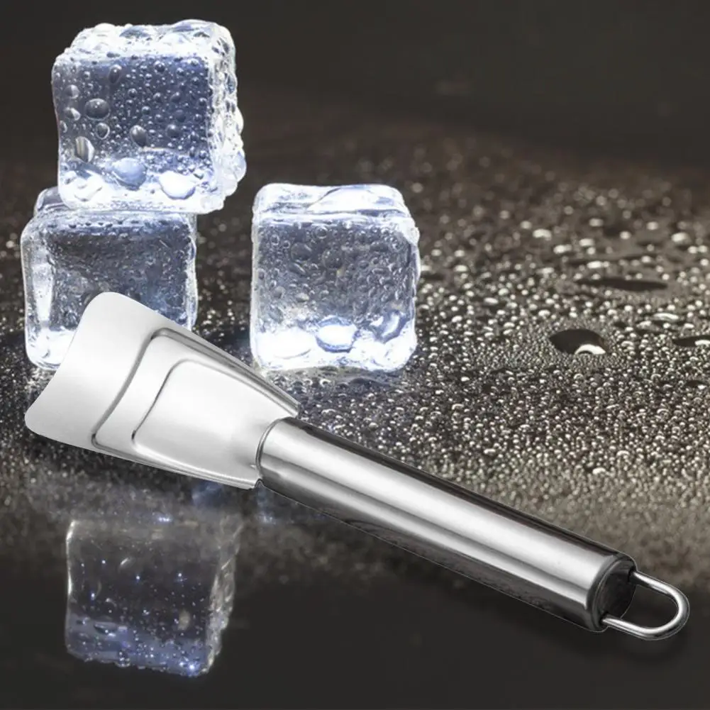 

Ice Shovel Curved Design Easy Hanging Stainless Steel Sharp Fridge Ice Scraper Cleaning Tool for Refrigerator Cleaning