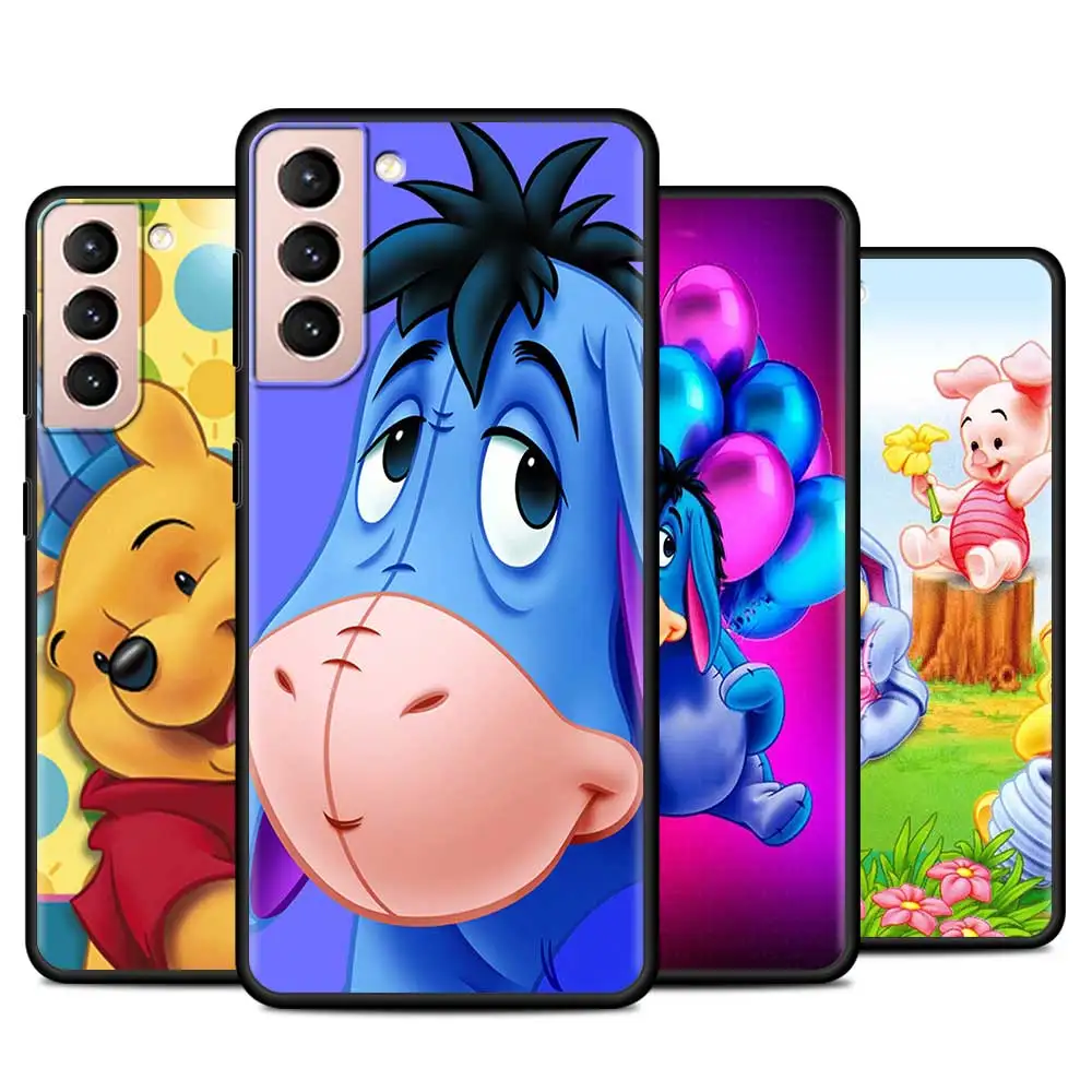 

The Winnie Pooh Case for Samsung Galaxy S20 FE S21 Ultra S10 Plus 5G Cover Capa Black Soft Fundas Coque