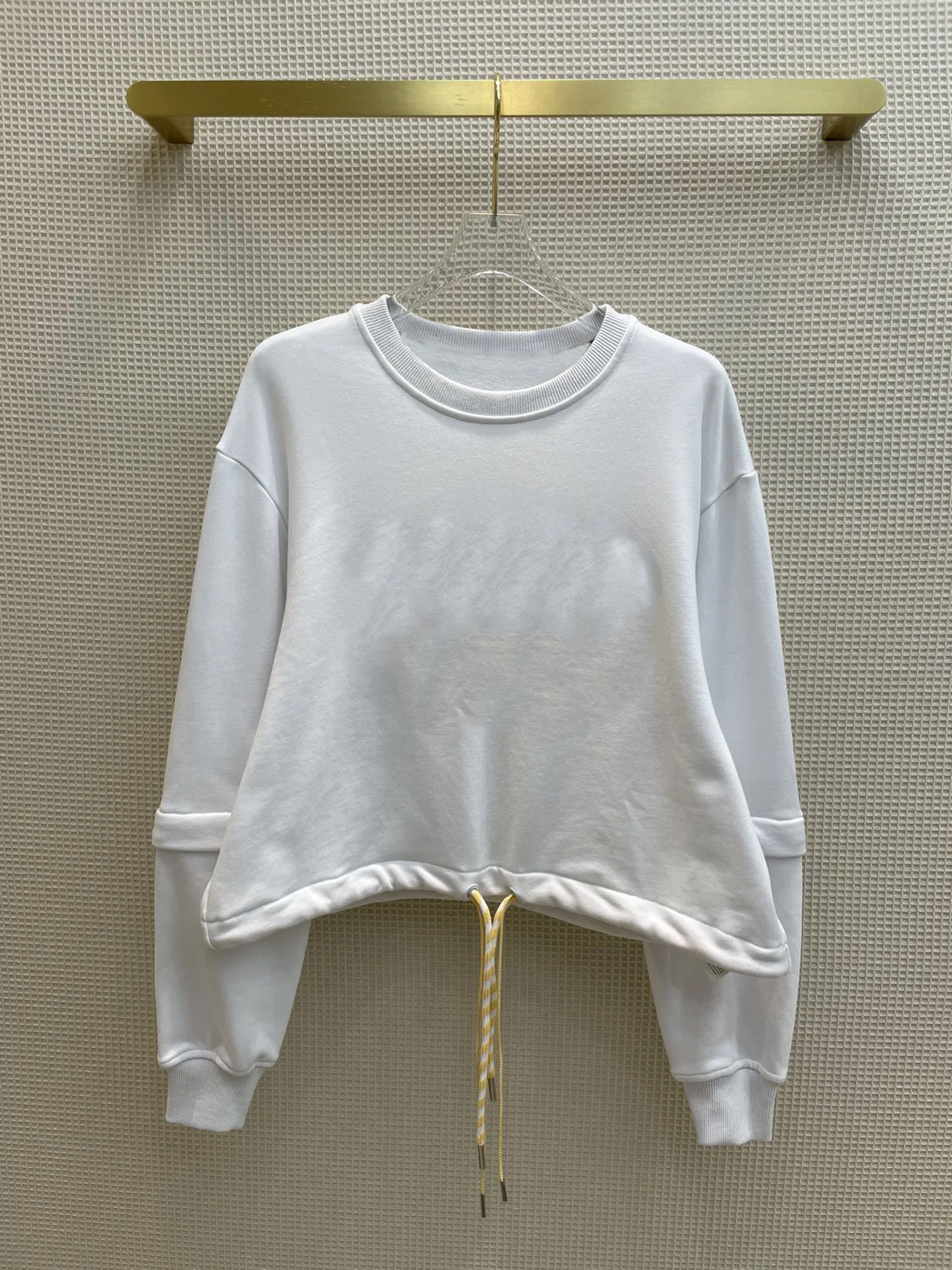 

High-end Brand Solid Sweatshirts Women Autumn 2021 Removable Sleeve Embroidery Letter Sweatshirts O-neck 100% Cotton Sweatshirts