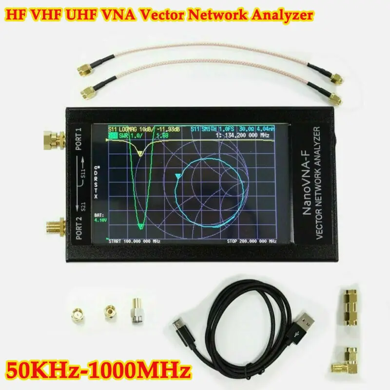 50 кГц-1000 МГц NanoVNA-F 2 8 ЖК-дисплей HF VHF UHF VNA Векторный анализатор сети |