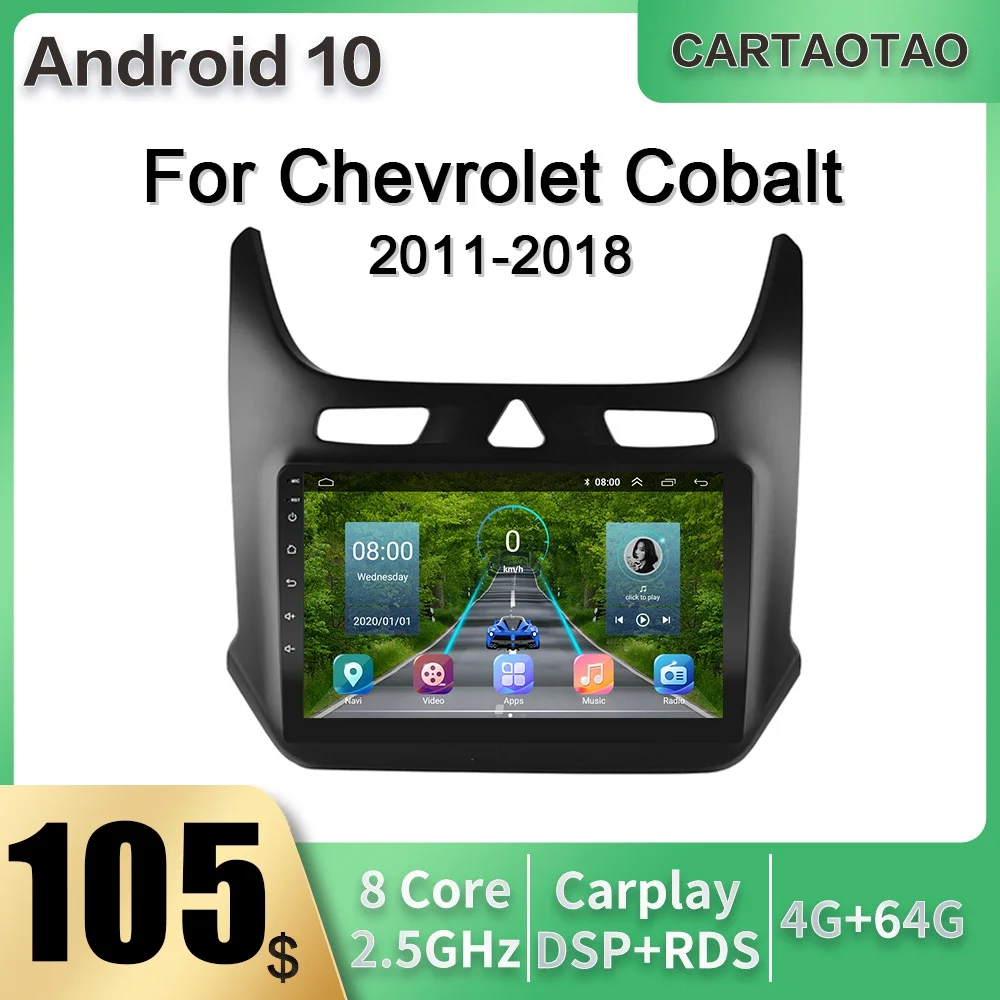 Автомагнитола 2DIN мультимедийный видеоплеер Для Chevrolet Cobalt 10 0 2011 2012-2013 Android 2018 4 Гб +