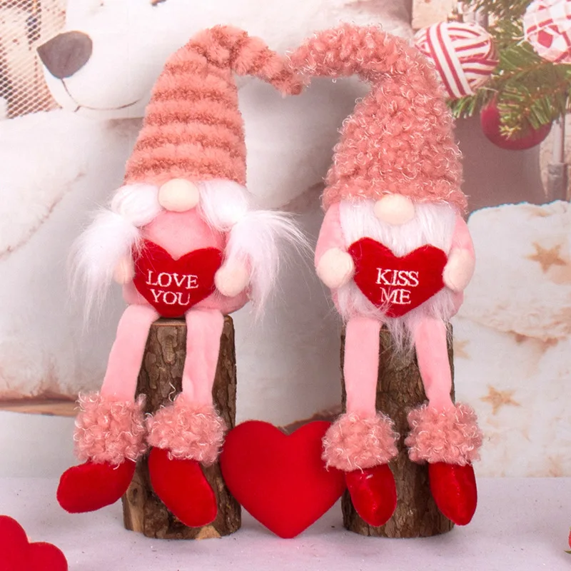 Regalo de San Valent&iacute;n para pareja, mu&ntilde;eco enano sin rostro, decoraci&oacute;n de fiesta de San Valent&iacute;n-3