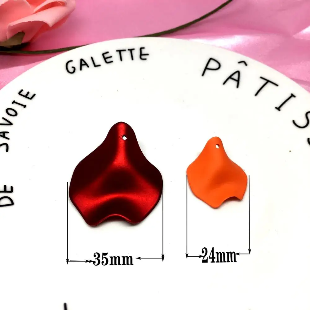 24 мм 4 шт.: Качественные смолы Роза лепестки Листья серьги небольшой кулон ручной