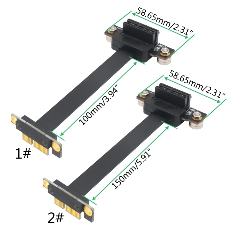 

PCI-e PCI Express 36PIN 1X Extension Cable with 12V/3.3V Power LED Dual Vertical 90 Degree and Magnetic Foot Pad