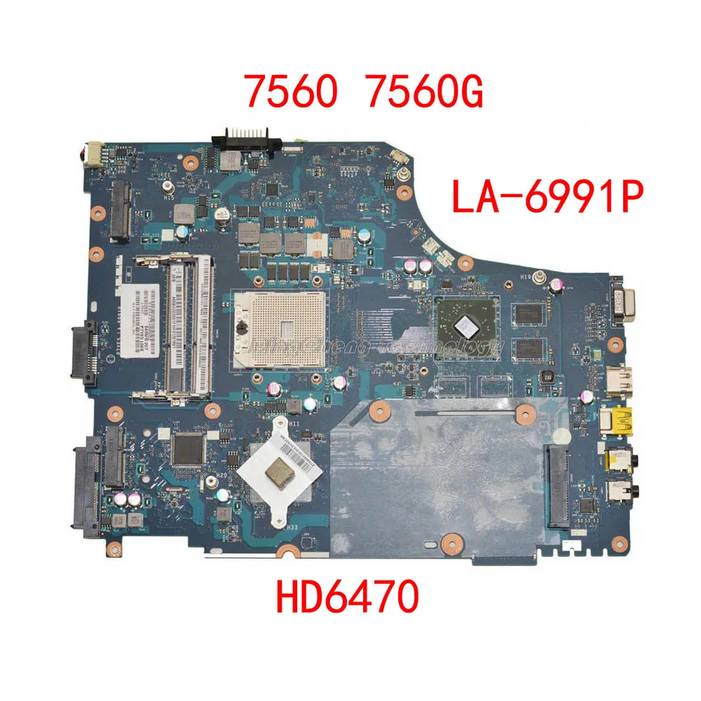 

Laptop Motherboard For Acer 7560 7560G P7YE5 LA-6991P MBBUX02001 HD6470 Mainboard 100% fully tested