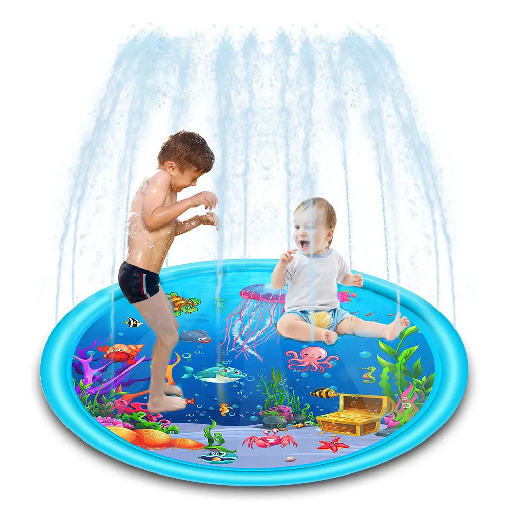 

3 IN 1 Inflatable Swimming Splash Pad Sprinkler Outdoor Water Fun Mat Wading Pool for Backyard Boys Girls