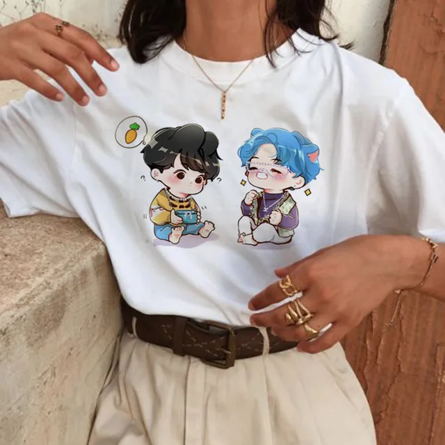 Женская футболка с короткими рукавами ERNESTNM летняя свободная принтом из