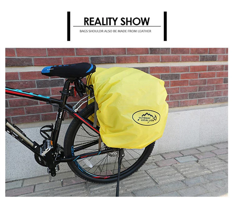 Retro Canvas Fiets Bagage Tassen 50L Bike Rear Rack Carrier Bag Fietsen Outdoor Waterdichte Opslag Dubbele Tassen