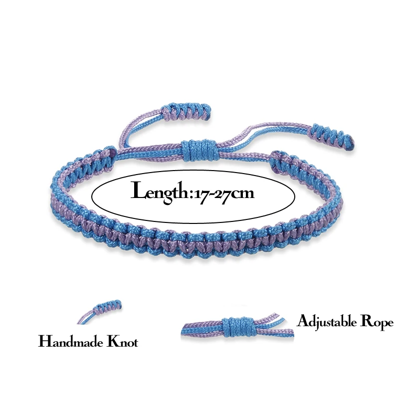 Плетеные браслеты ручной работы с узелками изящные веревочные тибетского