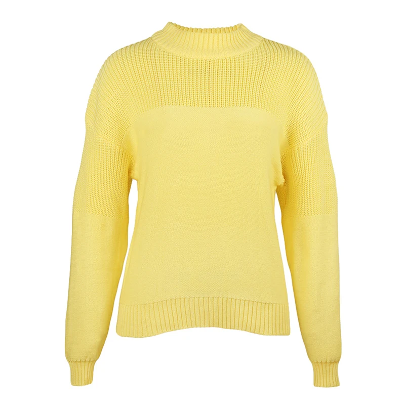 

2021 New Solid O-Neck Fashion Casual Knitting Women Sweater Autumn Long Sleeve Sweater For Women Pullover Turtleneck Women Tops