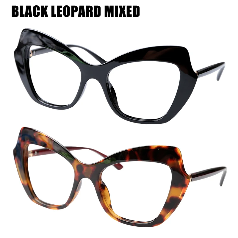 Black Leopard Mixed SOOLALA бабочка рамка очки для чтения «кошачий глаз» Для женщин ретро Винтаж дальнозоркости Пресбиопии очки для чтения с чехол 0,5 до 4,0 - Цвет оправы: Black Leopard Mixed