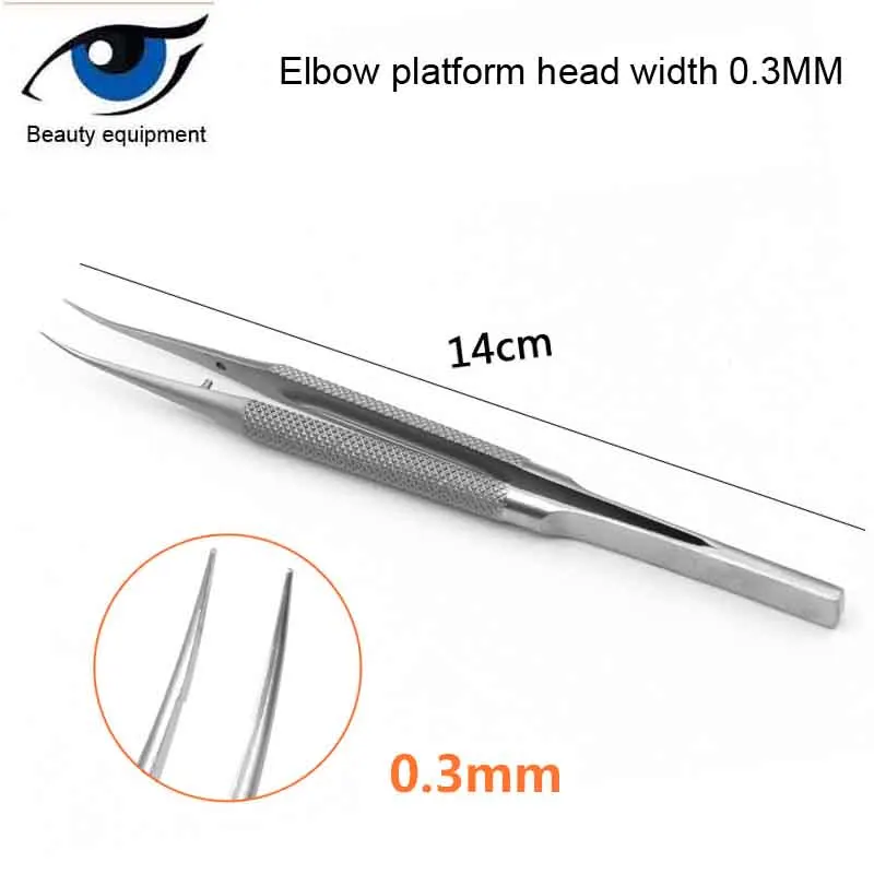 Микропинцет из нержавеющей стали Угловая головка прямая ширина 0 3 мм щипцы |