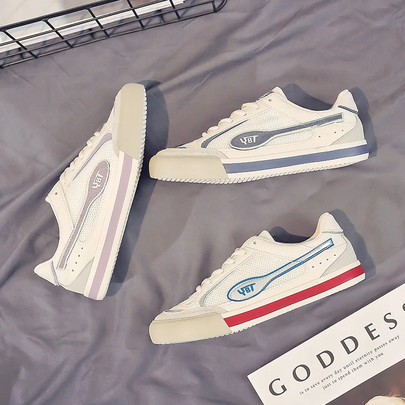 

Women's Shoes Breathable Mesh Fashion Sneakers Women Shoes 2021 New Low (1cm-3cm) Lace-up Korean Shoes for Women Sneakers