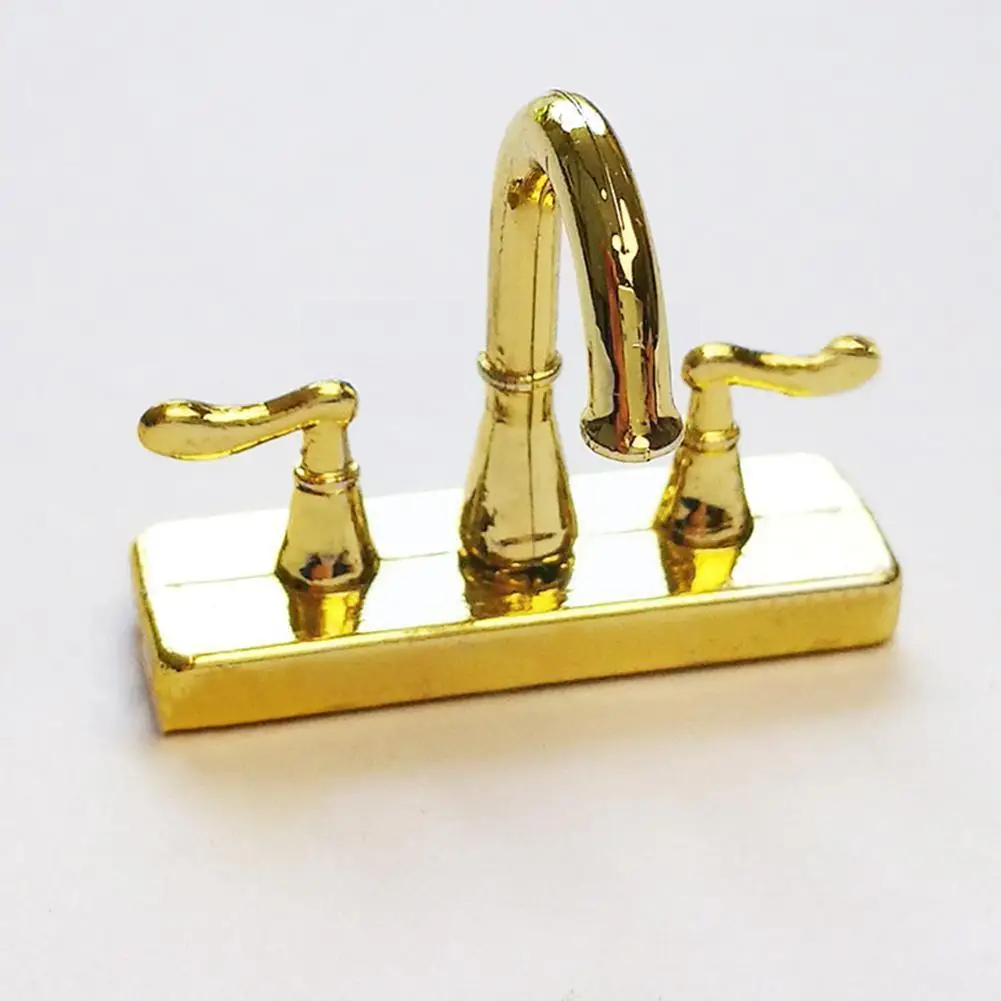 

4pc1/12 Alloy Bathtub Tap Water Faucet Furniture Decoration House For Model Simulation House Miniature Accessories F5b3