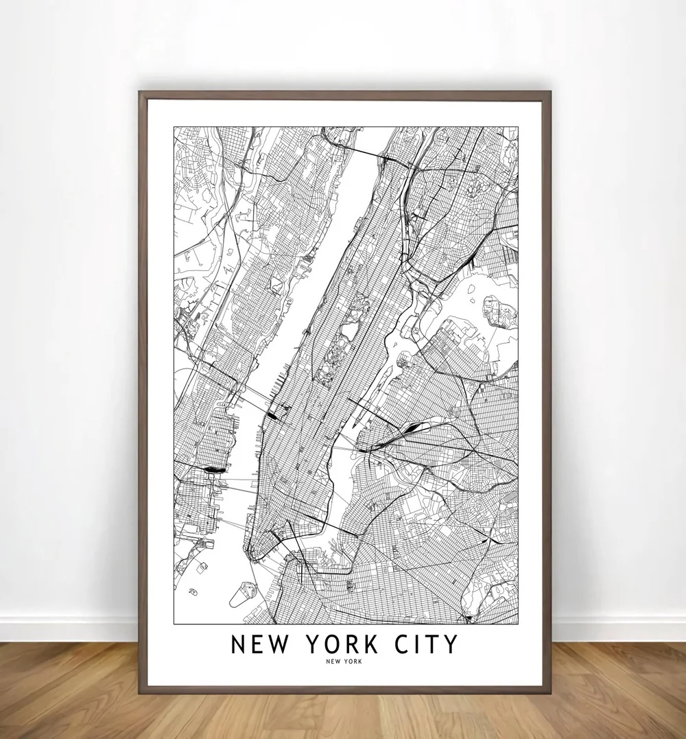 Nashville New York Oslo Paris Philadelphia White City Maps Poster And Prints Wall Art Canvas Paintings Pictures Home Decor | Дом и сад