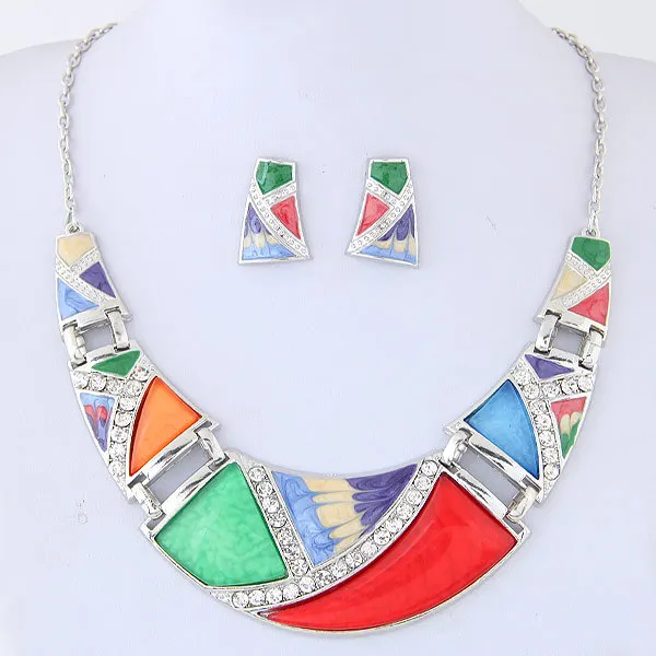 

Geometric Resin Pendant Beads Jewelry Sets For Women 2020 Statement Necklace Acrylic Marble Earrings Jewelry Set Bijoux