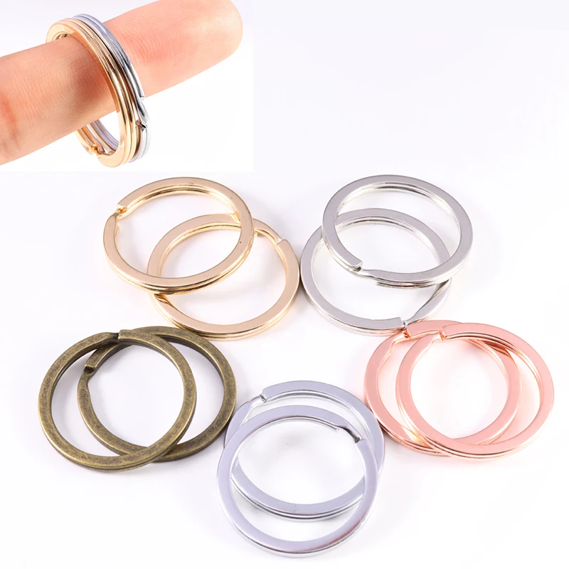 

10Pcs/Lot Gold Silver Color Metal Blank Keyring Split Ring Keyfob Key Holder For Key Chain Keychain DIY Jewelry Making Wholesale