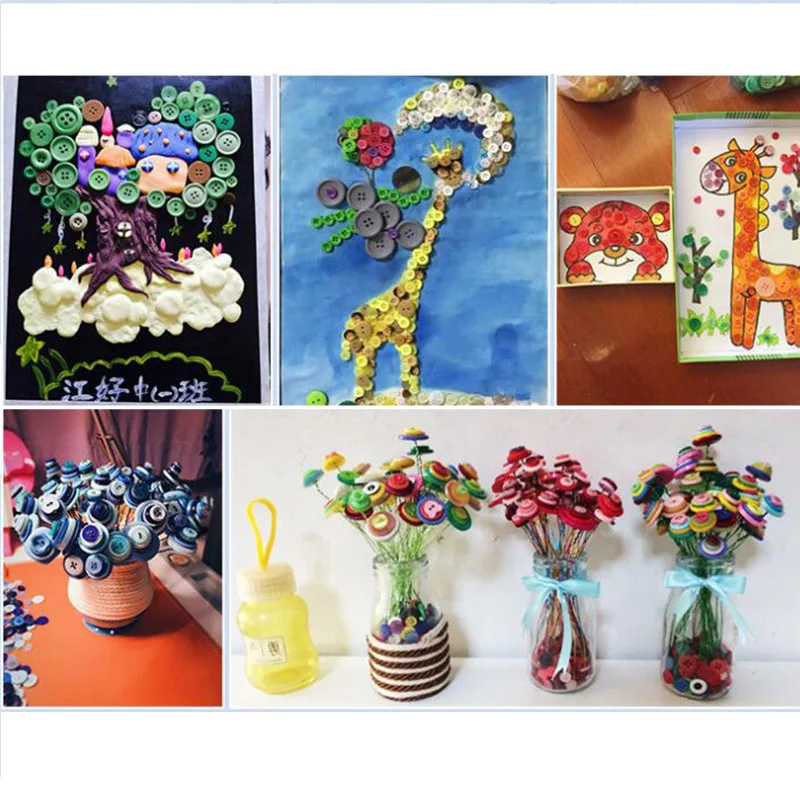 300 шт./лот средний размер разноцветные полимерные кнопки оптовая продажа ручная