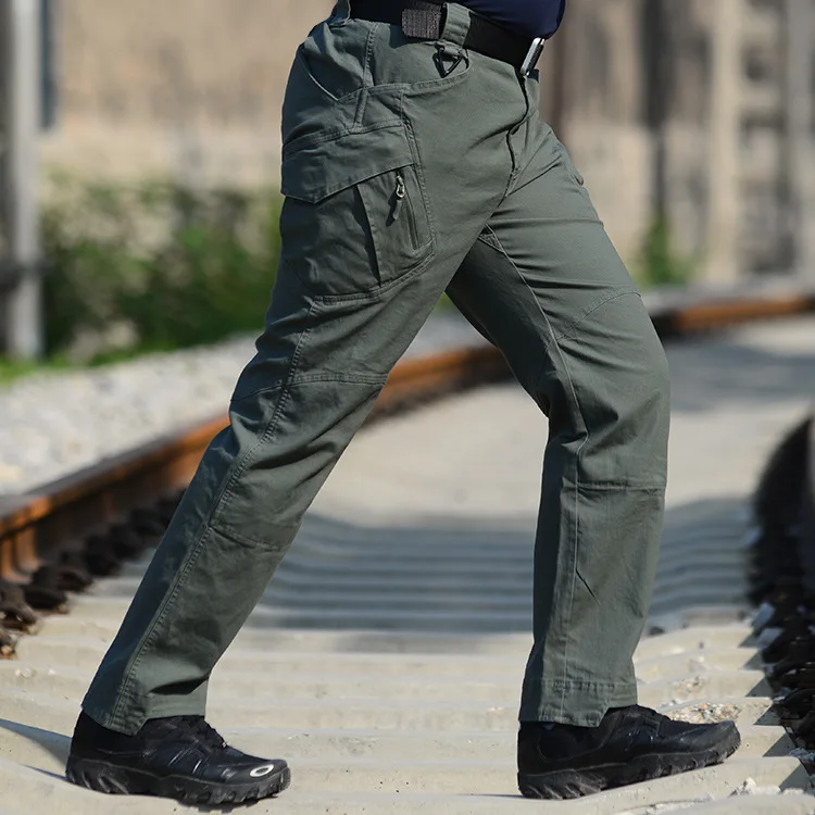 Army green Тактические Брюки карго мужские военные спецназ хлопковые брюки пейнтбол IX9 II армейский солдат боевые много карманов рабочие брюки XXXL - Цвет: Army green