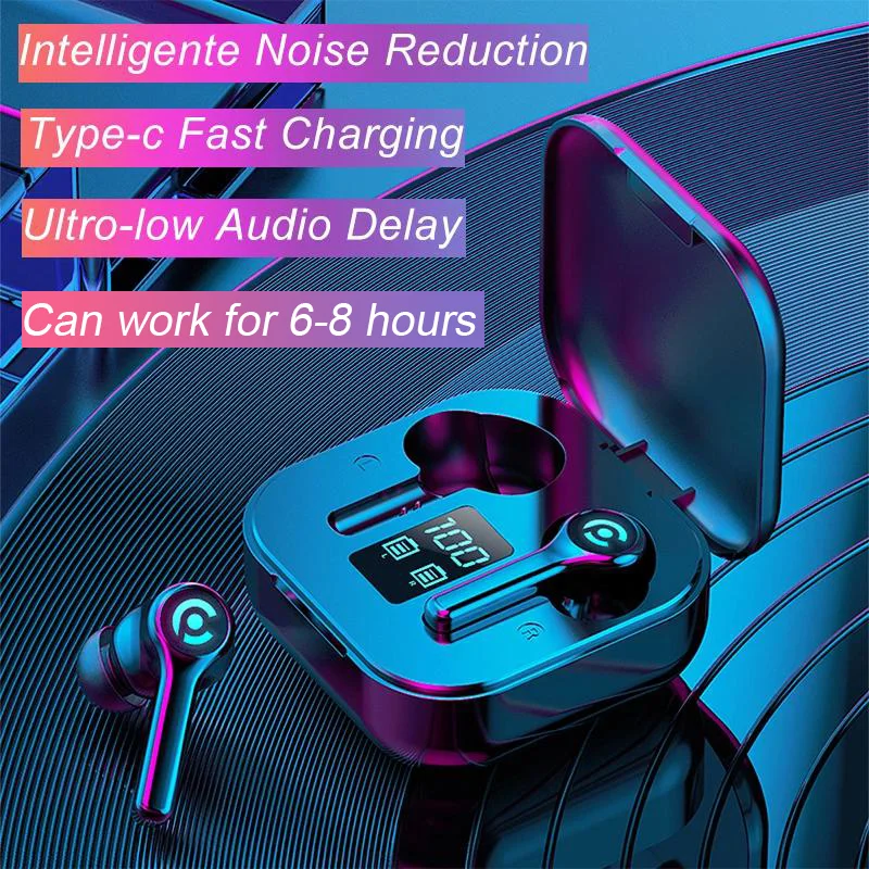 56 часов длинные Батарея наушники вкладыши Tws с Беспроводной 5 1 красочные Наушники