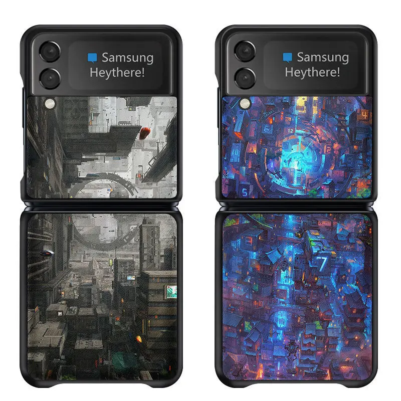 

Back is PU Leather For Samsung Galaxy Z Flip 3 Case,For Galaxy Z Flip3 5G Case F7070 F720 Case