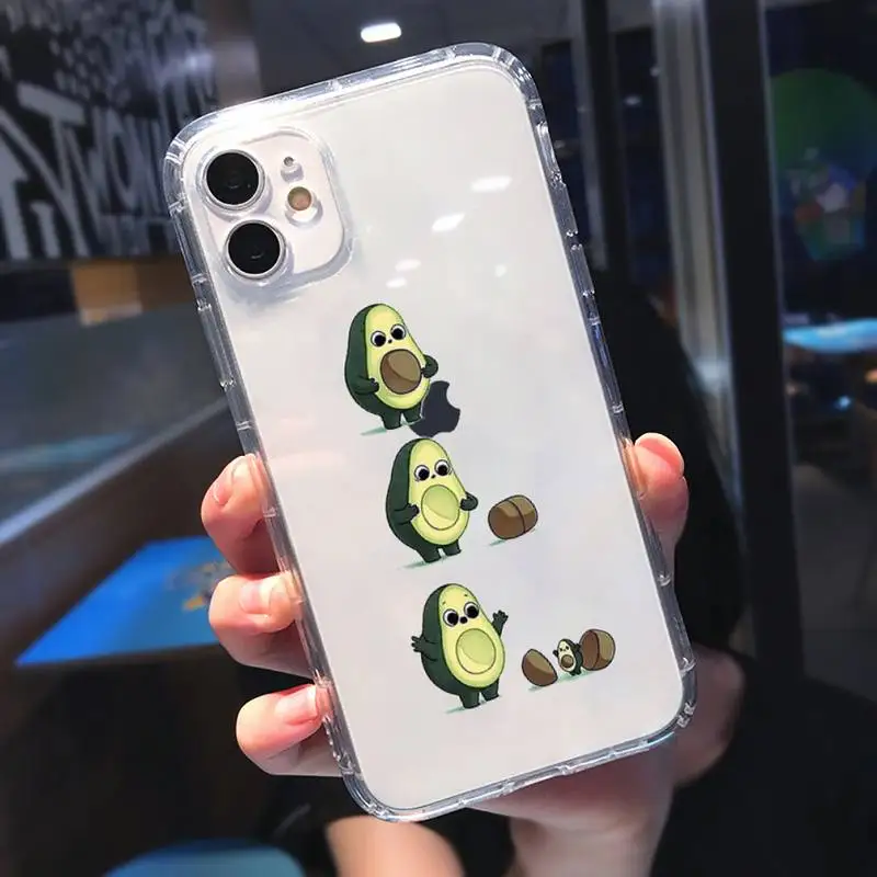 

Green Avocado Phone Case Transparent for Clear iPhone 11 12 mini pro 8 7 6 6S XS MAX Plus X 5S SE 2020 XR