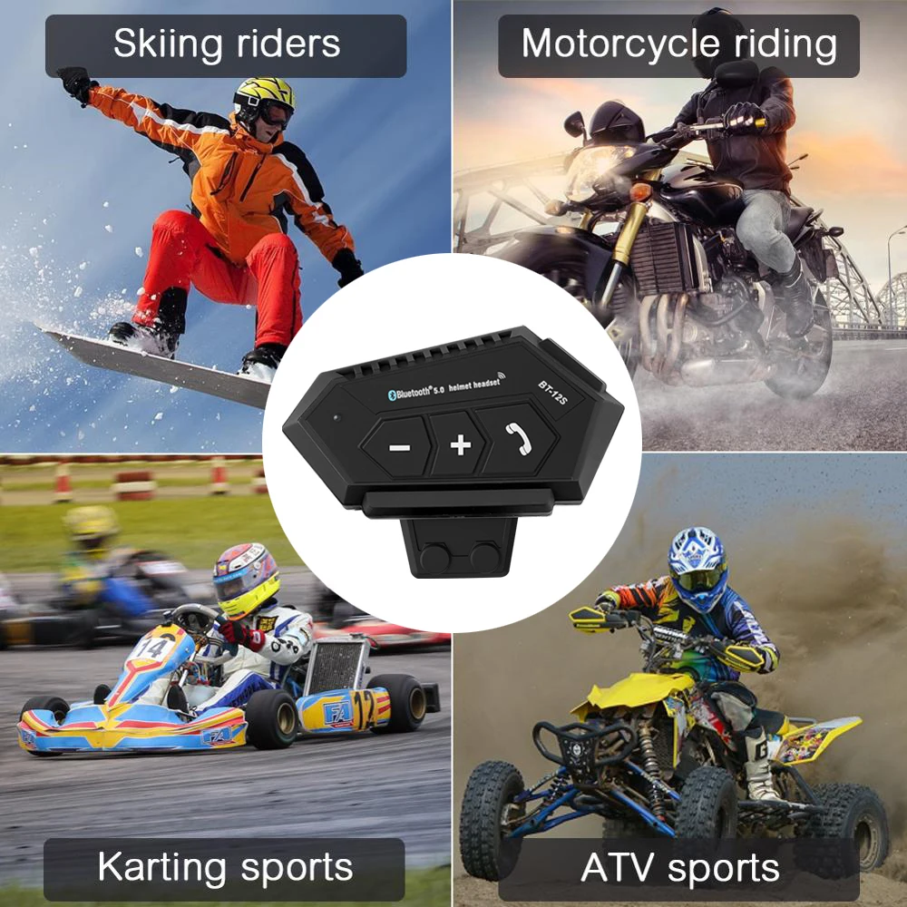 BT-12 S гарнитура для мотоциклетного шлема Bluetooth 5 0 наушники громкой связи стерео с